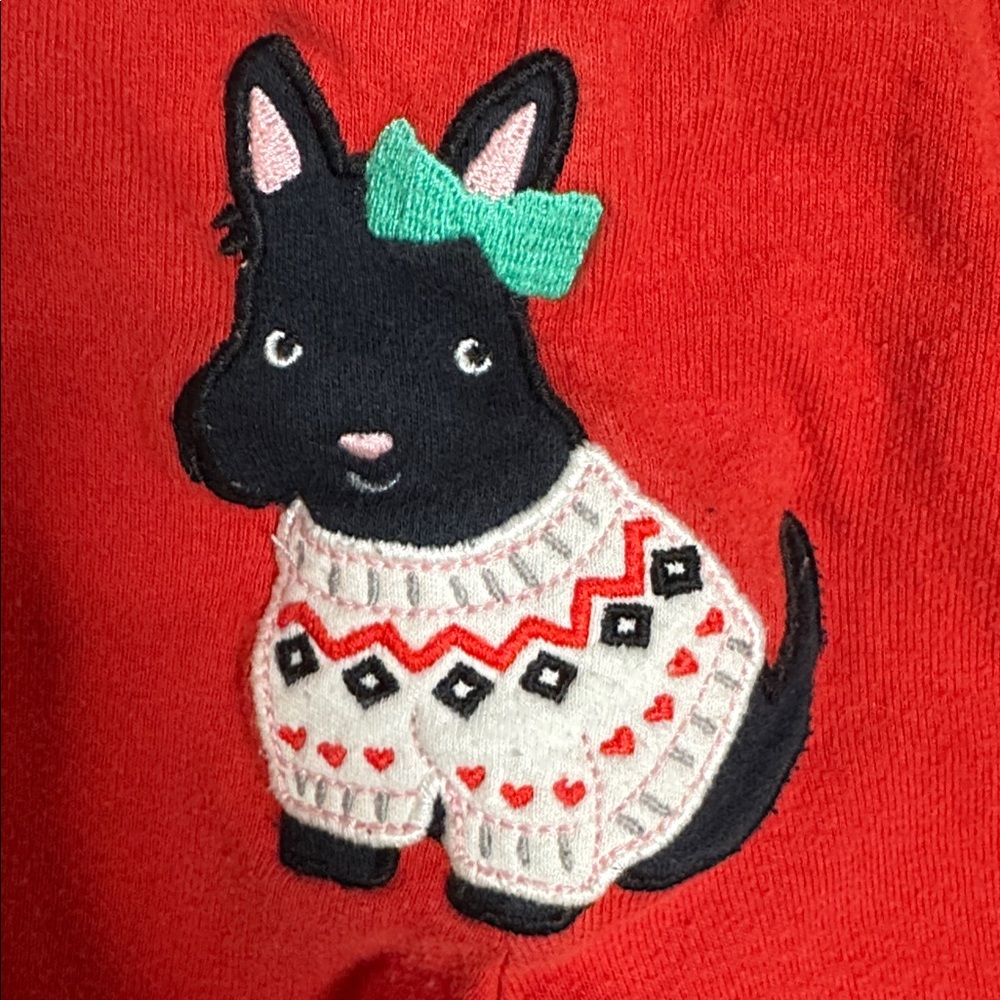 Carter’s Scottie Dog 2-Piece Holiday Outfit Long Sleeve Bodysuit + Red Pants 6M - Picture 12 of 12